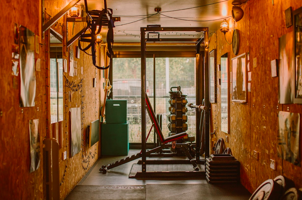shipping container converted into a gym
