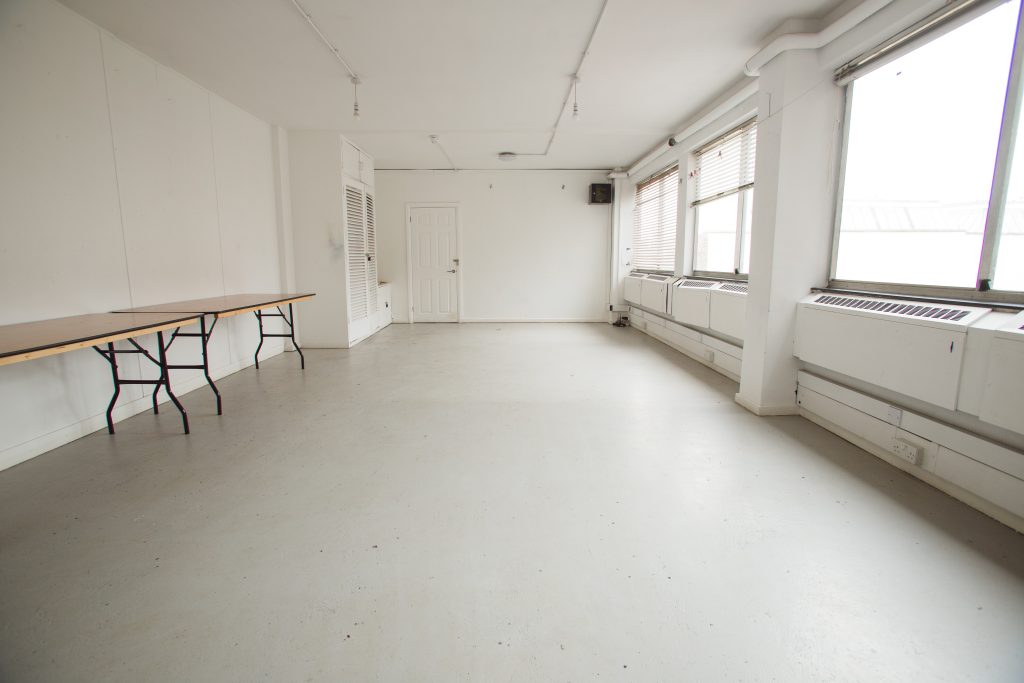A large empty art room